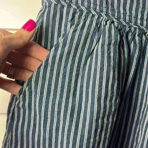 Zara Linen Blend Striped Mini Skirt Size XS Blue & White - Picture 3 of 8